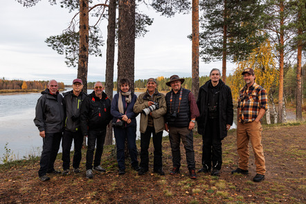 Teilnehmer der Lappland-Tour (Uwe Hantke); v.l.n.r.: Uwe Hantke, Ralf Hering, Roland Klaffke, Birgit Hantke, Mahmud Mohammadi, Konrad Lanz, Wolfgang Lasars, Andreas Hinzer