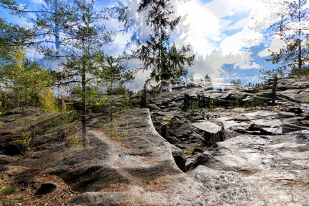 Storforsen Naturreservat-Doppelbelichtung (Birgit Hantke)